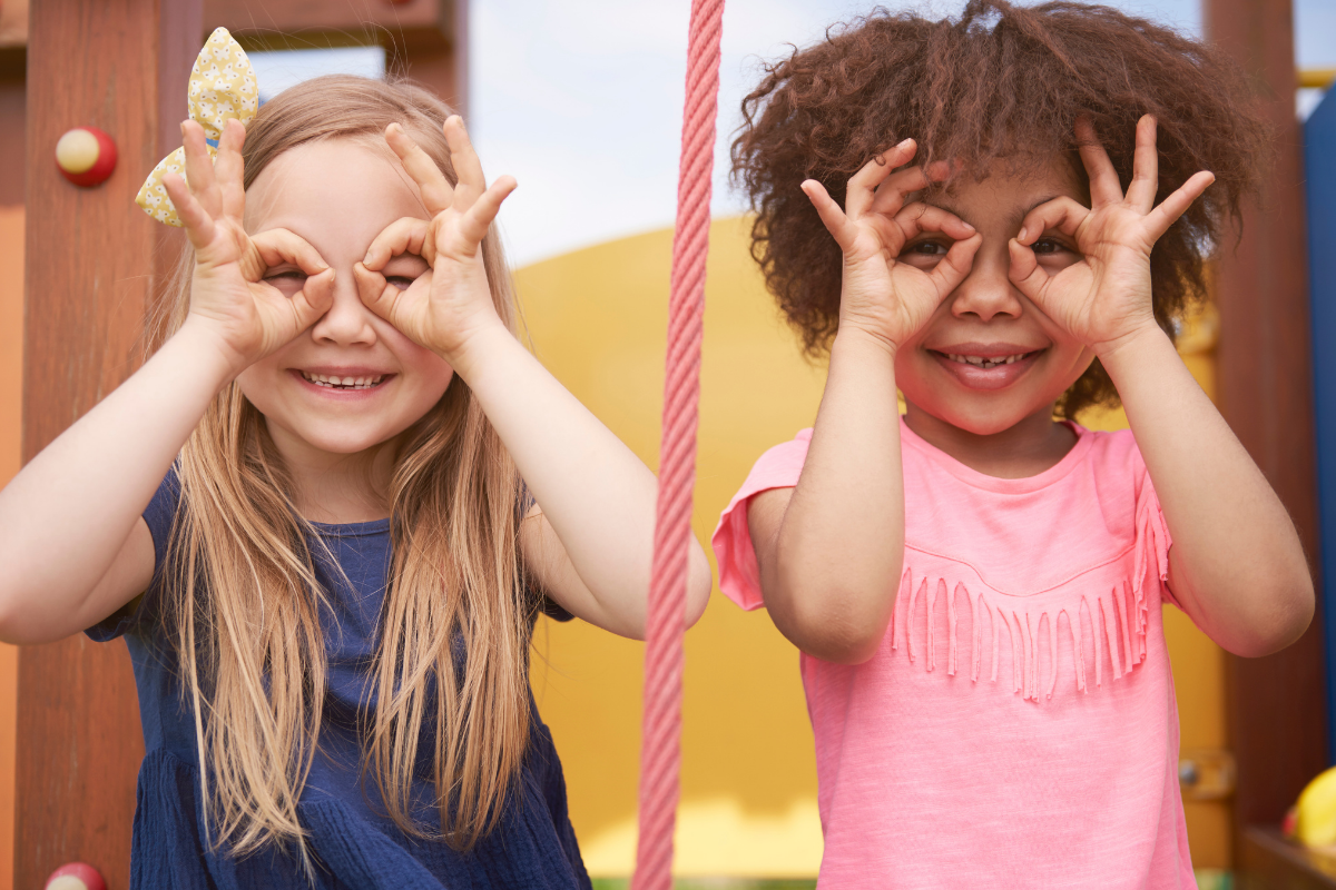 Girls smiling and having fun